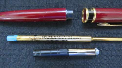 Stunning Original Waterman Expert Ballpoint Pen Burgundy and Gold