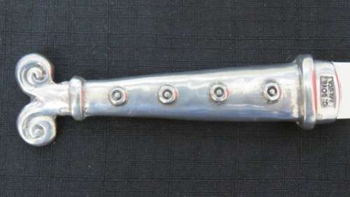 Stunning Vintage Carrol Boyes (1954-2019) S. Africa `Aries` Cheese Knife Pewter Handle L: 20cm