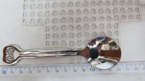 Gorgeous Vintage Carrol Boyes (1954-2019) 18/8 Stainless Steel `Hanging Wave` Sugar Ladle. L: 12,5cm