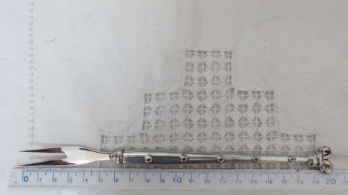 Awesome Vintage Carrol Boyes (1954-2019) `Aries` Pickle Fork. Pewter Handle. L: 20cm