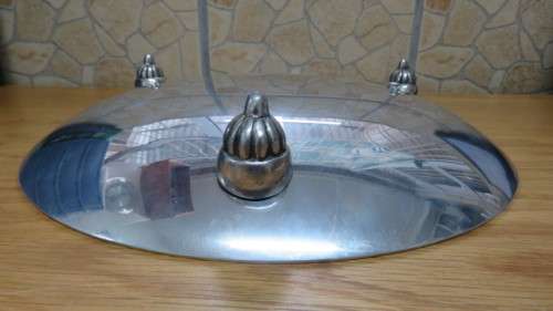 Stunning Footed Large Round Aluminium Bowl/Dish Diameter 33cm Height 5,5 cm