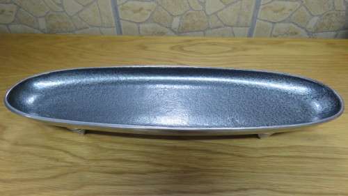 Gorgeous Footed Long Narrow Oval Aluminium Entree/Nut Bowl 40 x 11cm H: 6cm