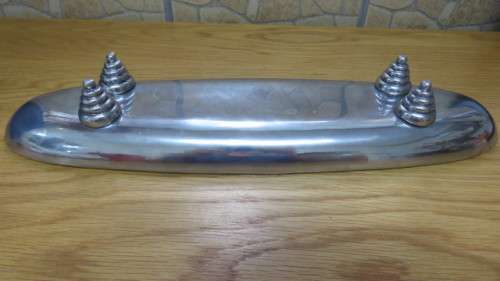 Gorgeous Footed Long Narrow Oval Aluminium Entree/Nut Bowl 40 x 11cm H: 6cm