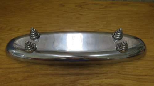 Gorgeous Footed Long Narrow Oval Aluminium Entree/Nut Bowl 40 x 11cm H: 6cm