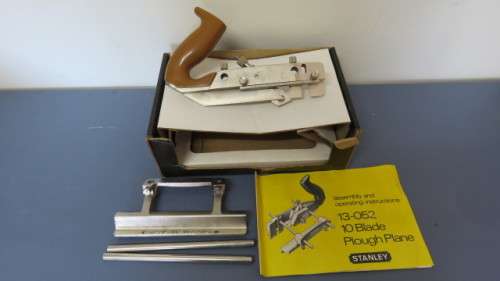 Stanley 13-052 10 Blade Plough Plane With Parts (No Blades) and Assembley and Operating Instructions