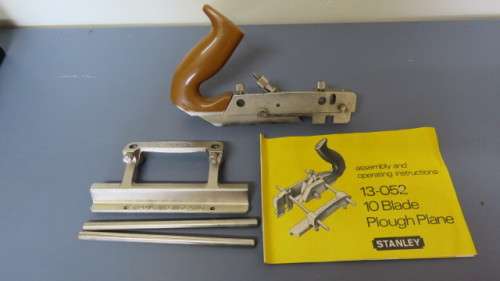 Stanley 13-052 10 Blade Plough Plane With Parts (No Blades) and Assembley and Operating Instructions