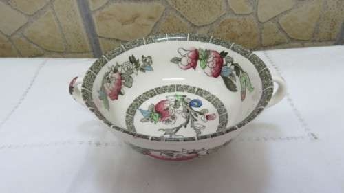 Pretty Vintage Ceramic Indian Tree Pattern Two Handled Soup Coupe. No Plate. Made in England
