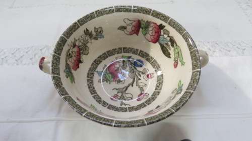 Pretty Vintage Ceramic Indian Tree Pattern Two Handled Soup Coupe. No Plate. Made in England
