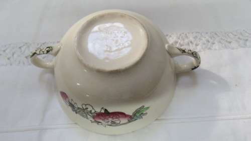 Pretty Vintage Ceramic Indian Tree Pattern Two Handled Soup Coupe. No Plate. Made in England