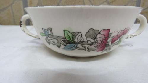 Pretty Vintage Ceramic Indian Tree Pattern Two Handled Soup Coupe. No Plate. Made in England