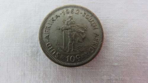 Republic of South Africa 1962 Silver Ten Cent Coin 5.6g