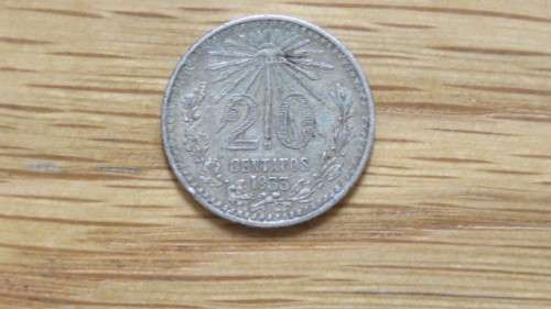 Mexico 1933 Silver Twenty Centavos Coin 3.3g
