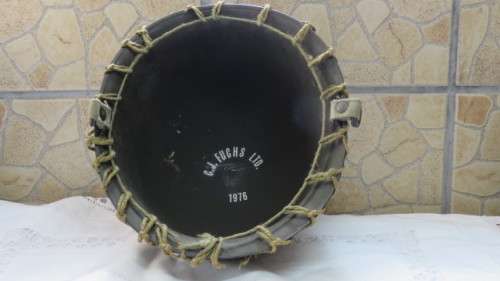 Vintage South African Defence Force `Staaldak` Helmet With Webbing and Inner Doiby