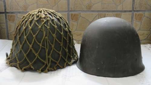 Vintage South African Defence Force `Staaldak` Helmet With Webbing and Inner Doiby