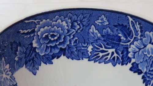 Lovely Vintage Enoch Wood`s `English Scenery` Woods Ware Semi-Porcelain Sugar Bowl H: 6 cm