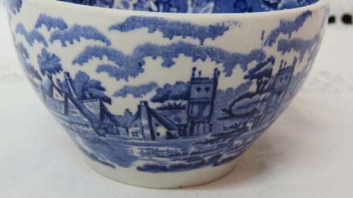 Lovely Vintage Enoch Wood`s `English Scenery` Woods Ware Semi-Porcelain Sugar Bowl H: 6 cm
