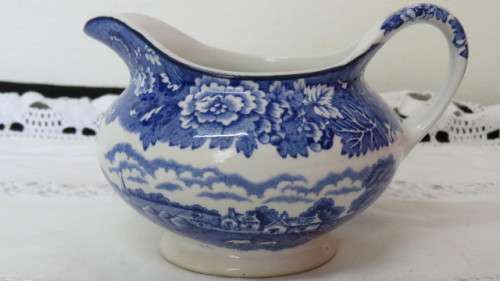 Lovely Vintage Enoch Wood`s `English Scenery` Woods Ware Semi-Porcelain Creamer H: 8,5 cm