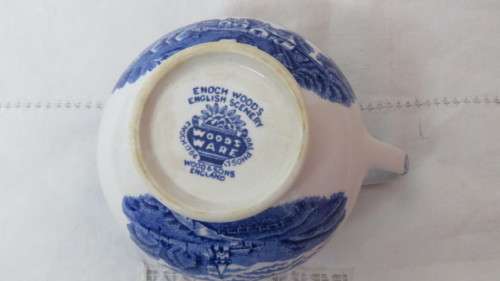Lovely Vintage Enoch Wood`s `English Scenery` Woods Ware Semi-Porcelain Creamer H: 8,5 cm