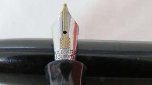 Vintage Parker Vacumatic Black Celluloid Fountain Pen With Parker Nib L: 13 cm