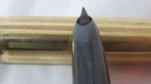 Vintage Parker 51 Grey Fountain Pen With Hooded Nib and 1/10 16ct Gold Filled Lid L: 14cm