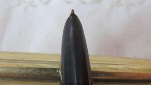 Vintage Parker 51 Black Fountain Pen With Hooded Nib and 1/10 14ct. Rose Gold Lid L: 13.5cm