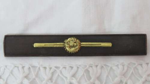 Antique Japanese Kozuka Samurai Sword Side Knife Blade Handle With Gold Buddhist Lion L: 9,5cm