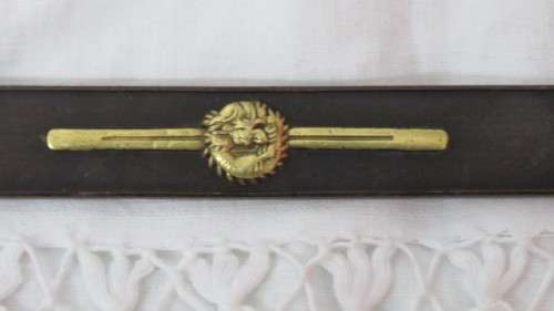 Antique Japanese Kozuka Samurai Sword Side Knife Blade Handle With Gold Buddhist Lion L: 9,5cm