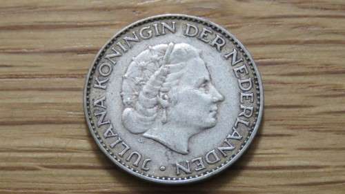 Netherlands 1957 Silver One Gulden 6.5 g