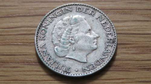 Netherlands 1956 Silver One Gulden 6.5 g