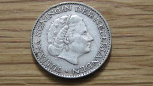 Netherlands 1958 Silver One Gulden 6.5 g