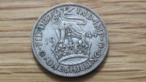 Great Britain 1944 Silver One Shilling Coin 5.7 g