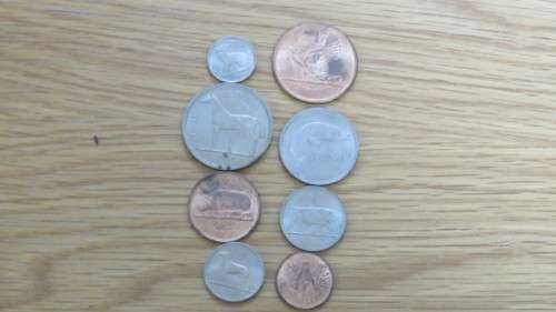 Rare Set of Eight 1966 Irish Pre-Decimal Animal Coin Set in Green Wallet. Details in Description.