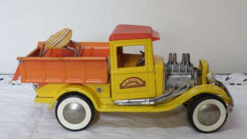 Stunning Vintage Rare Buddy L `Surf n Dump` Hot Rod Pressed Steel Surf Truck L: 27, 5 cm