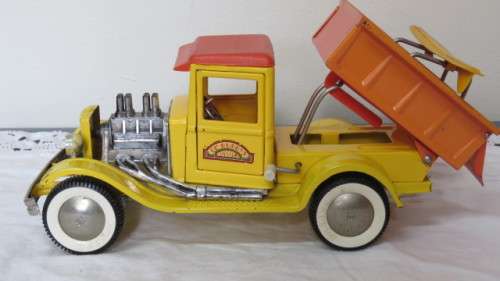 Stunning Vintage Rare Buddy L `Surf n Dump` Hot Rod Pressed Steel Surf Truck L: 27, 5 cm