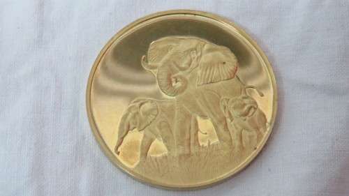Wildlife Society 50th Anniversary Silver Gilt Medallion Elephant Detail 45mm 37.3 g