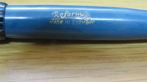 Stunning Vintage Reform Blue Barrel Fountain Pen 14Ct. Gold Plated Nib. L: 13,5cm (Relisted Item)