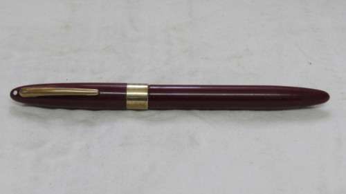 Stunning Vintage Sheaffer Burgundy Barrel/Lid White Dot Fountain Pen L: 14,5 cm
