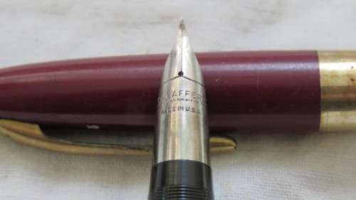 Stunning Vintage Sheaffer Burgundy Barrel/Lid White Dot Fountain Pen L: 14,5 cm