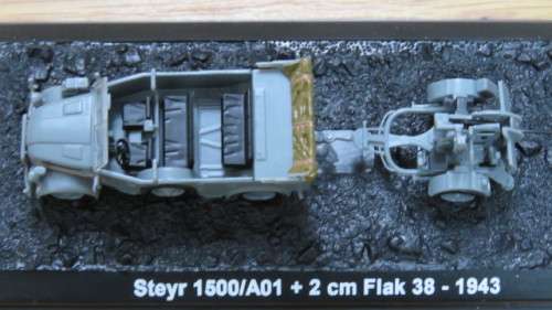 Boxed Amercom Collection Steyr 1500/A01 + 2cm Flak 1943 Military Vehicle Scale 1:72 L: 11,5cm