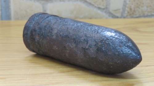 Vintage WWII Large Iron Bullet With Numbers Measurements: 13,5 x 4 cm