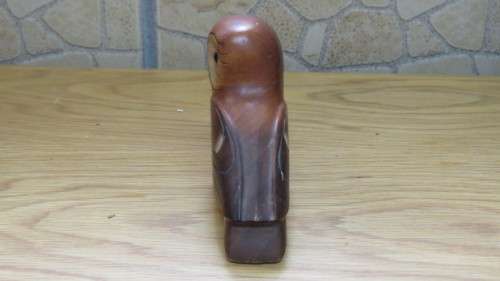 Lovely Vintage Birds of Africa Knysna Wooden Hand Carved Owl Side View L: 12,5 cm