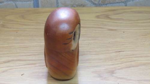 Lovely Vintage Birds of Africa Knysna Wooden Hand Carved Owl Side View L: 12,5 cm