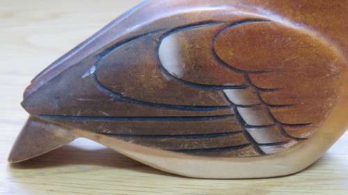 Lovely Vintage Birds of Africa Knysna Wooden Hand Carved Owl Side View L: 12,5 cm