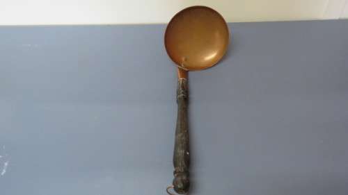 Superb Vintage Original De Klerk Large Copper Ladle/Hand Carved Wooden Handle L: 38 cm