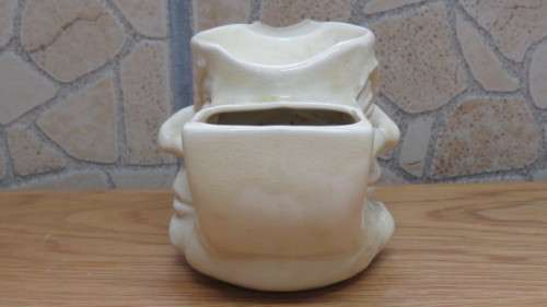 Stunning Vintage Sandland Ware `Before and After` Two Faced Shaving Mug With Brush H: 10 cm