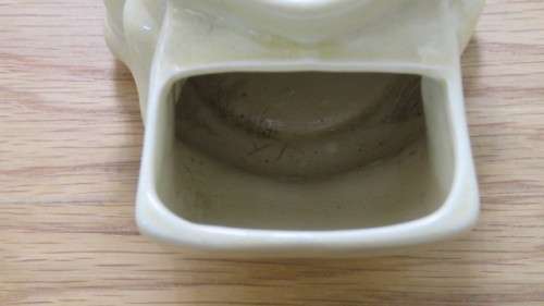 Stunning Vintage Sandland Ware `Before and After` Two Faced Shaving Mug With Brush H: 10 cm