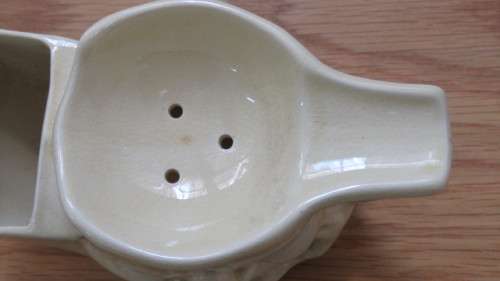 Stunning Vintage Sandland Ware `Before and After` Two Faced Shaving Mug With Brush H: 10 cm