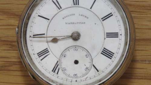 Silver Hallmarked 1883 London Robert John Pike English Lever Pocket Watch No Winding Key 116 g