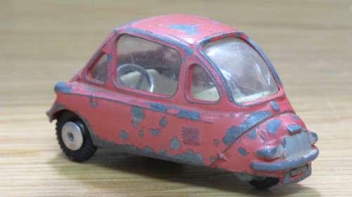 Wonderful Rare Vintage Corgi Toys Orange #233 Heinkel Economy Car L: 6,5 cm