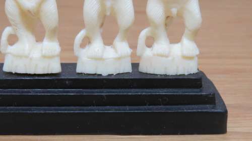 Cute Vintage Four Wise Monkeys on Stand Ornament Made in Italy L: 10 cm